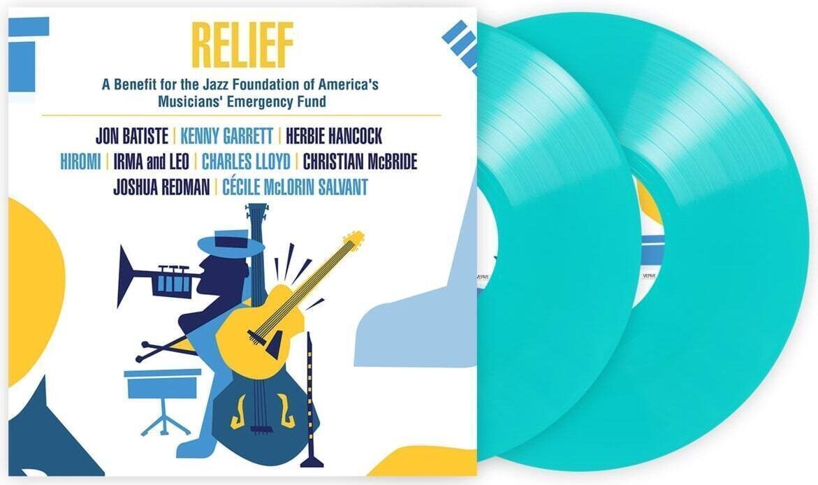 Цветная виниловая пластинка альбома «Relief» от фонда Jazz Foundation of America (JFA)
