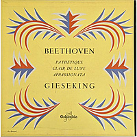 Винтажная виниловая пластинка BEETHOVEN - "PATHETHIQUE", "CLAIR DE LUNE", "APPASSIONATA" (WALTER GIESEKING) (MONO)