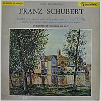 Винтажная виниловая пластинка SCHUBERT - QUINTETTE POUR PIANO ET CORDES EN LA MAJEUR, OPUS 114 "LA TRUITE"; QUATUOR POUR GUITARE, FLUTE, VIOLON ET VIOLONCELLE EN SOL MAJEUR