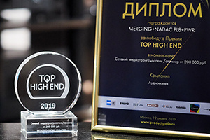 Приз TOP HIGH END 2019 у MERGING+NADAC