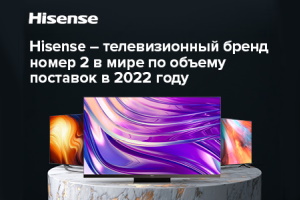 Hisense – телевизионный бренд номер 2 в мире по объему поставок в 2022 году