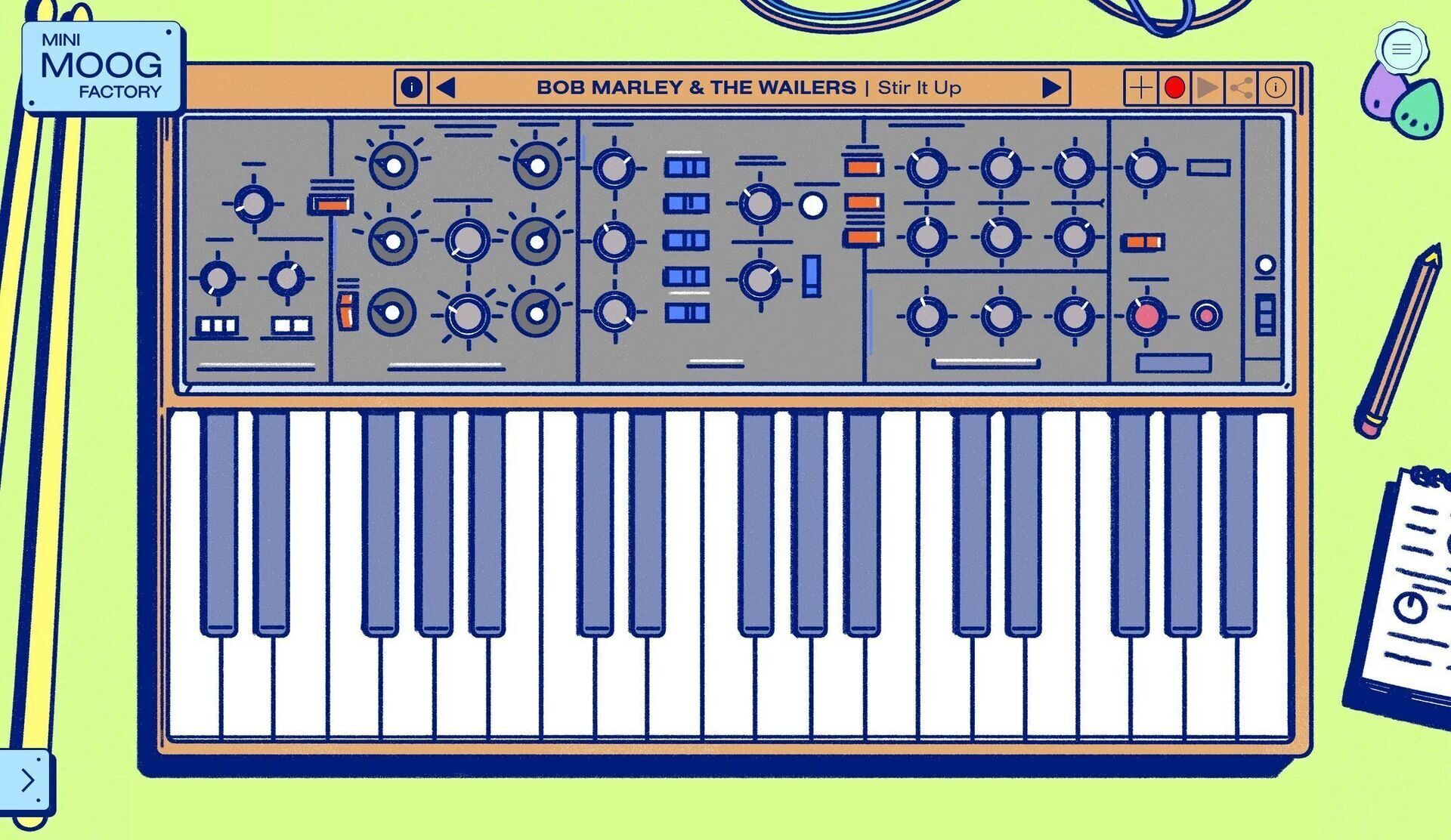 К 70-летию Moog представили сайт-синтезатор