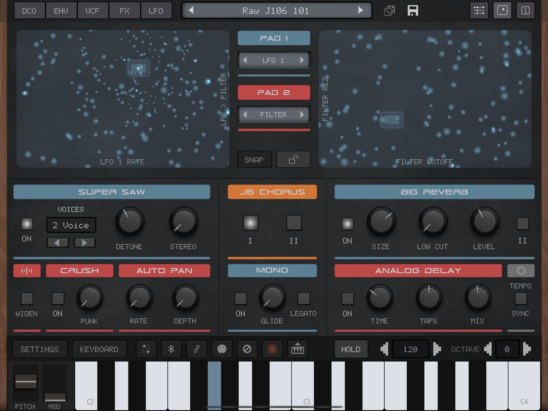 Synth One J6 от AudioKit — бесплатный синтезатор для iOS/iPadOS с аналоговым звучанием