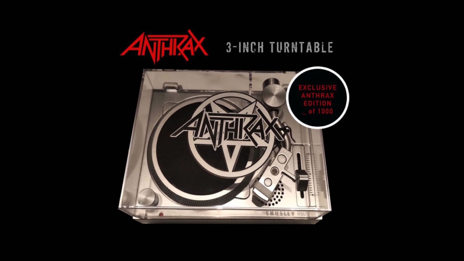 Новый трехдюймовый виниловый проигрыватель от группы Anthrax