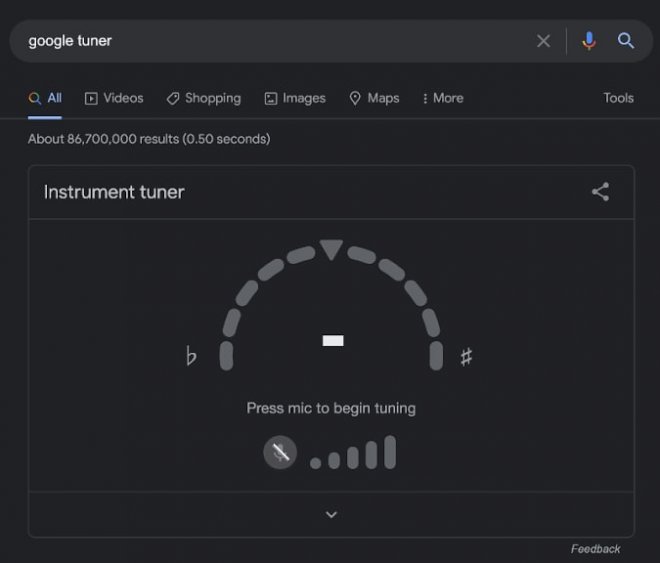 Интерфейс Google Tuner