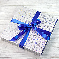 Новогодняя подарочная упаковка нескольких виниловых пластинок листовая "УДАЧНОГО НОВОГО ГОДА!" (от 2 до 4 шт.)