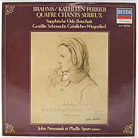 Винтажная виниловая пластинка BRAHMS, PURCELL, HANDEL - QUATRE CHANTS SERIEUX, SAPPHISCHE ODE, BOTSCHAFT, GEISTLICHES WIEGENLIED (KATHLEEN FERRIER, JOHN NEWMARK, PHYLLIS SPURR, MAX GILBERT)