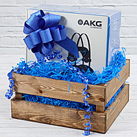 Подарочный набор в декоративном ящике "ИДЕАЛЬНЫЙ ЗВУК" с наушниками AKG K52