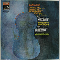 Винтажная виниловая пластинка BARTOK - CONCERTO № 1 (OP. POSTH.), CONCERTO № 2 (1938) POUR VIOLON ET ORCHESTRE, RHAPSODIE № 1, RHAPSODIE № 2 (YEHUDI MENUHIN)