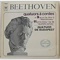 Винтажная виниловая пластинка BEETHOVEN - QUATUORS A CORDES № 9 "RASOUMOVAKY", № 11 "QUARTETTO SERIOSO" (QUATUOR DE BUDAPEST)
