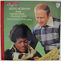 Винтажная виниловая пластинка JESSYE NORMAN CHANTE DUPARC, RAVEL, POULENC, SATIE (DALTON BALDWIN)
