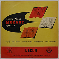 Винтажная виниловая пластинка MOZART - ARIAS FROM MOZART OPERAS (MARIA REINING, LISA DELLA CASA, ANTON DERMOTA, PAUL SCHOFFLER)