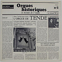 Винтажная виниловая пластинка ORGUES HISTORIQUES № 3: L'ORGUE DE TENDE (RENE SAORGIN)
