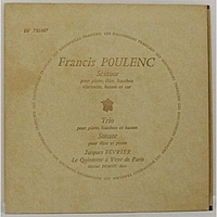 Винтажная виниловая пластинка POULENC - SEXTUOR, TRIO, SONATE (MICHEL DEBOST)