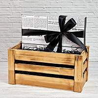 Подарочная упаковка нескольких виниловых пластинок в деревянном ящике для хранения винила VIP (до 5 шт.)