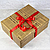 Подарочная упаковка большой коробки "ГАЗЕТА" с красным бантом