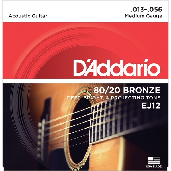 Струны для акустической гитары D'Addario EJ12, Музыкальные инструменты и аппаратура, Струны для акустической гитары