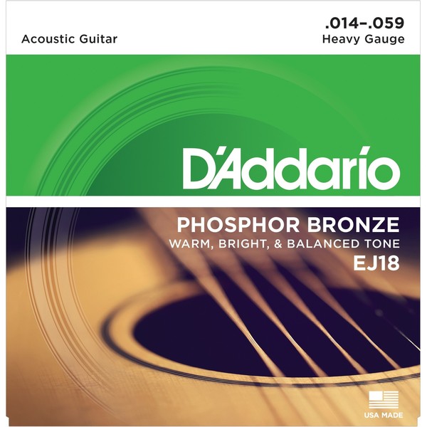 Струны для акустической гитары D'Addario EJ18 fender 70cl strings new acoustic 80 20 bronze 11 52 струны для акустической гитары бронза