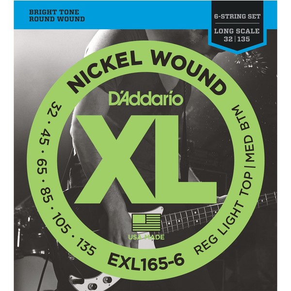 Струны для бас-гитары D'Addario EXL165-6
