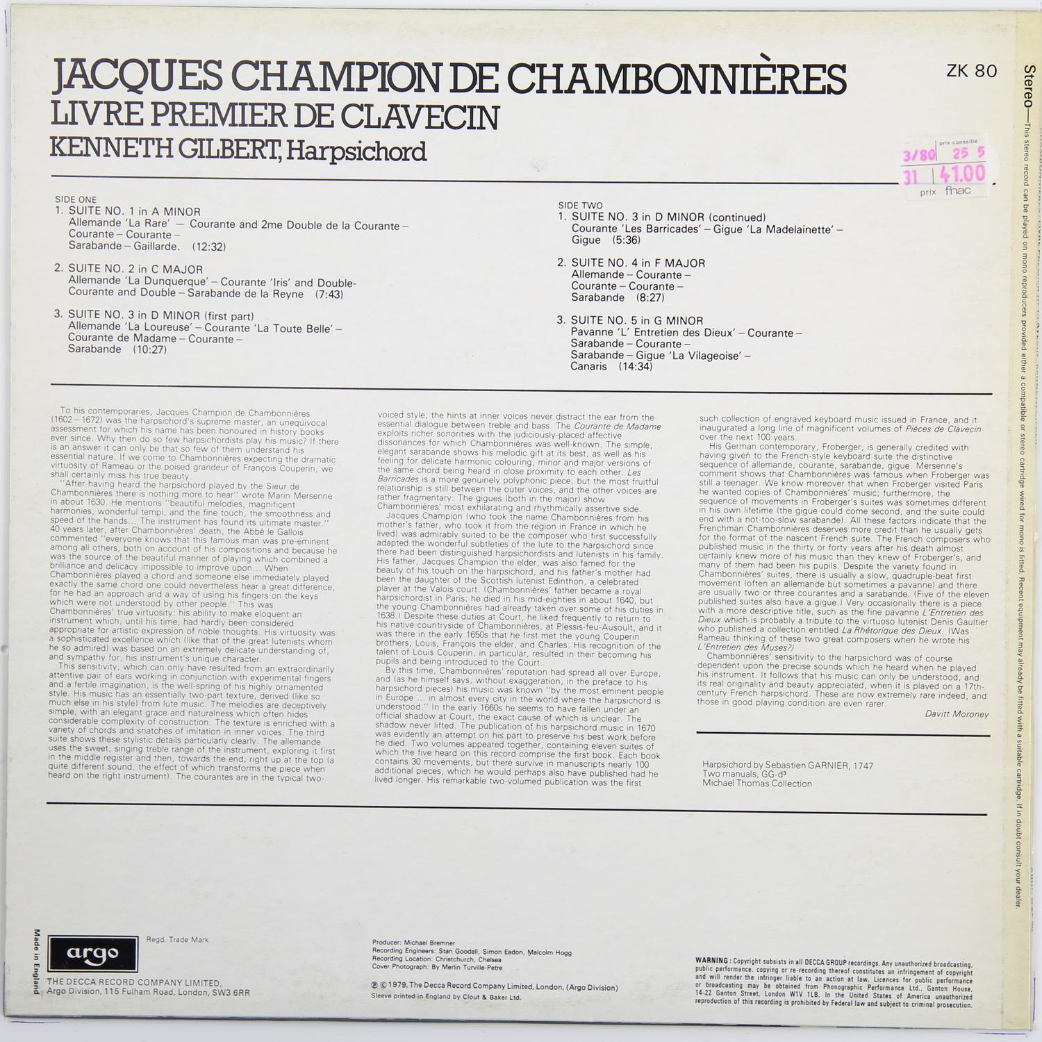 Винтаж - Jacques Champion De Chambonnieres: Livre Premier De Clavecin - фото 2