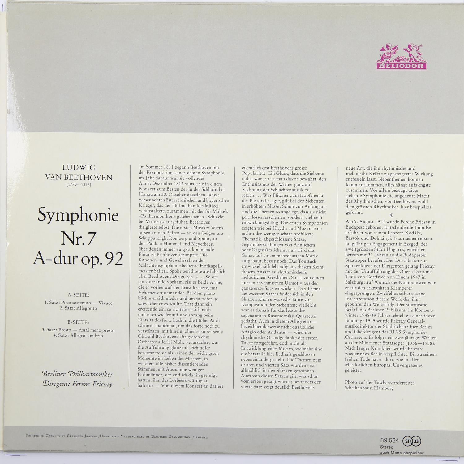 Винтаж - Ludwig Van Beethoven: Symphonie № 7 A-dur - фото 2