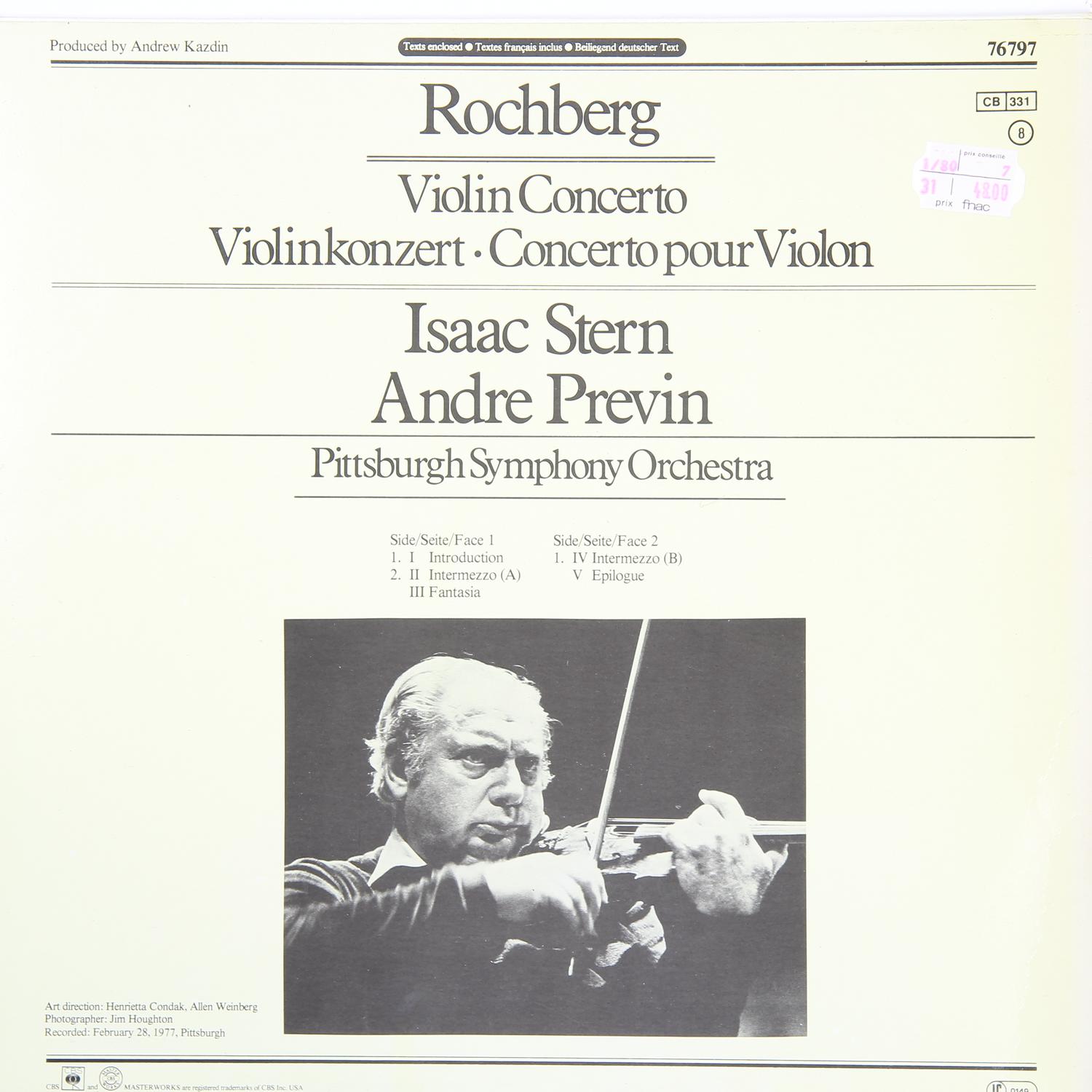 Винтаж - Rochberg, Isaac Stern: Violin Concerto (i Introduction, Ii  Intermezzo (a), Iii  Fantasia, Iv  Intermezzo (b), V  Epilogue) - фото 2