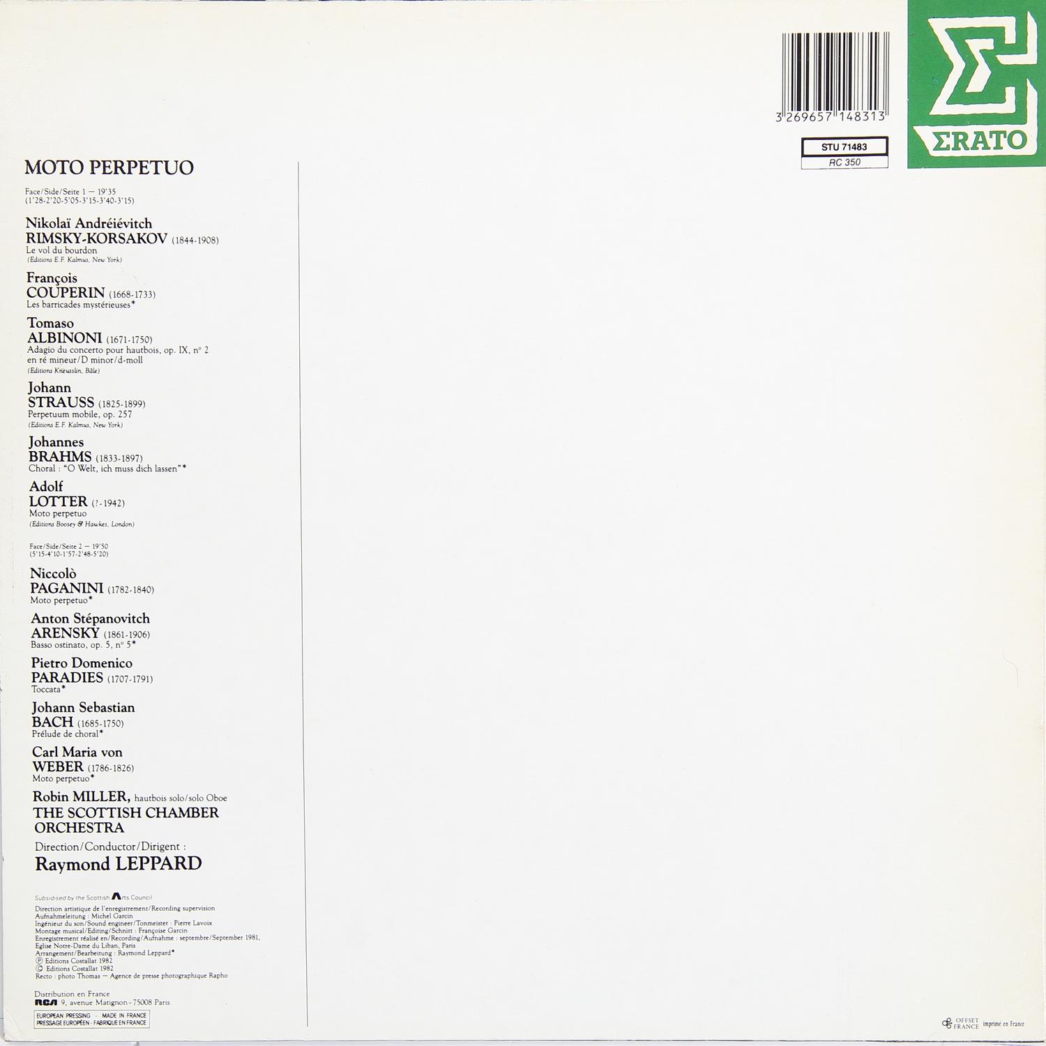 Виниловая пластинка ВИНТАЖ STRAUSS PERPETUUM MOBILE; RIMSKYKORSAKOV