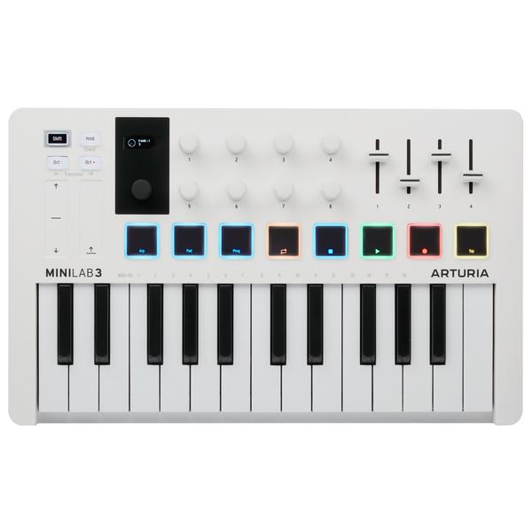 MIDI-клавиатура Arturia MiniLab 3 White nektar panorama t4 usb midi daw контроллер 49 клавиш 8 пэдов с датчиком силы нажатия