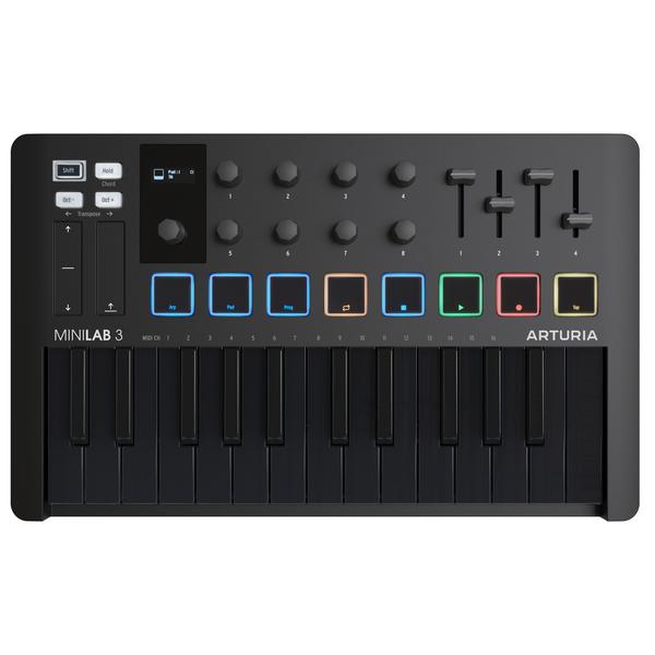 MIDI-клавиатура Arturia MiniLab 3 Deep Black, Профессиональное аудио, MIDI-клавиатура