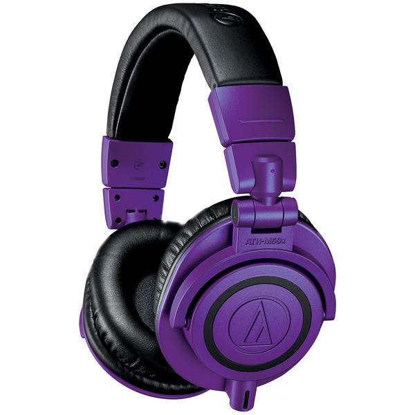Охватывающие наушники Audio-Technica ATH-M50x Purple/Black (уценённый товар) беспроводные наушники audio technica ath g1wl black уценённый товар