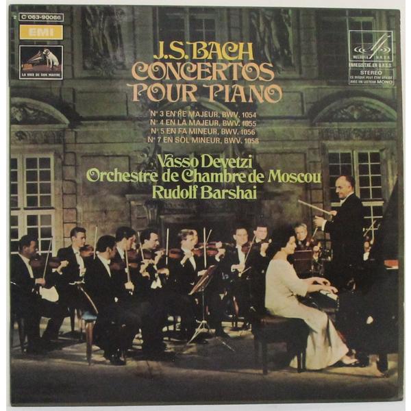 Винтажная виниловая пластинка BACH - CONCERTOS POUR PIANO № 3,4,5,7 (ORCHESTRE DE CHAMBRES DE MOSCOU, VASSO DEVETZI, RUDOLF BARCHAI)