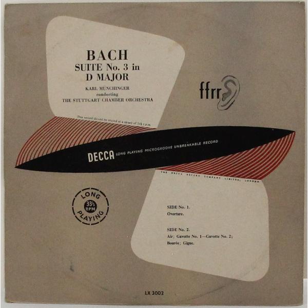 Винтажная виниловая пластинка BACH - SUITE № 3 IN D MAJOR (KARL MUNCHINGER)