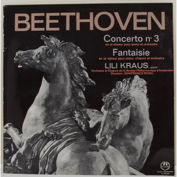 Винтажная виниловая пластинка BEETHOVEN - CONCERTO № 3, FANTAISIE (LILI KRAUS)