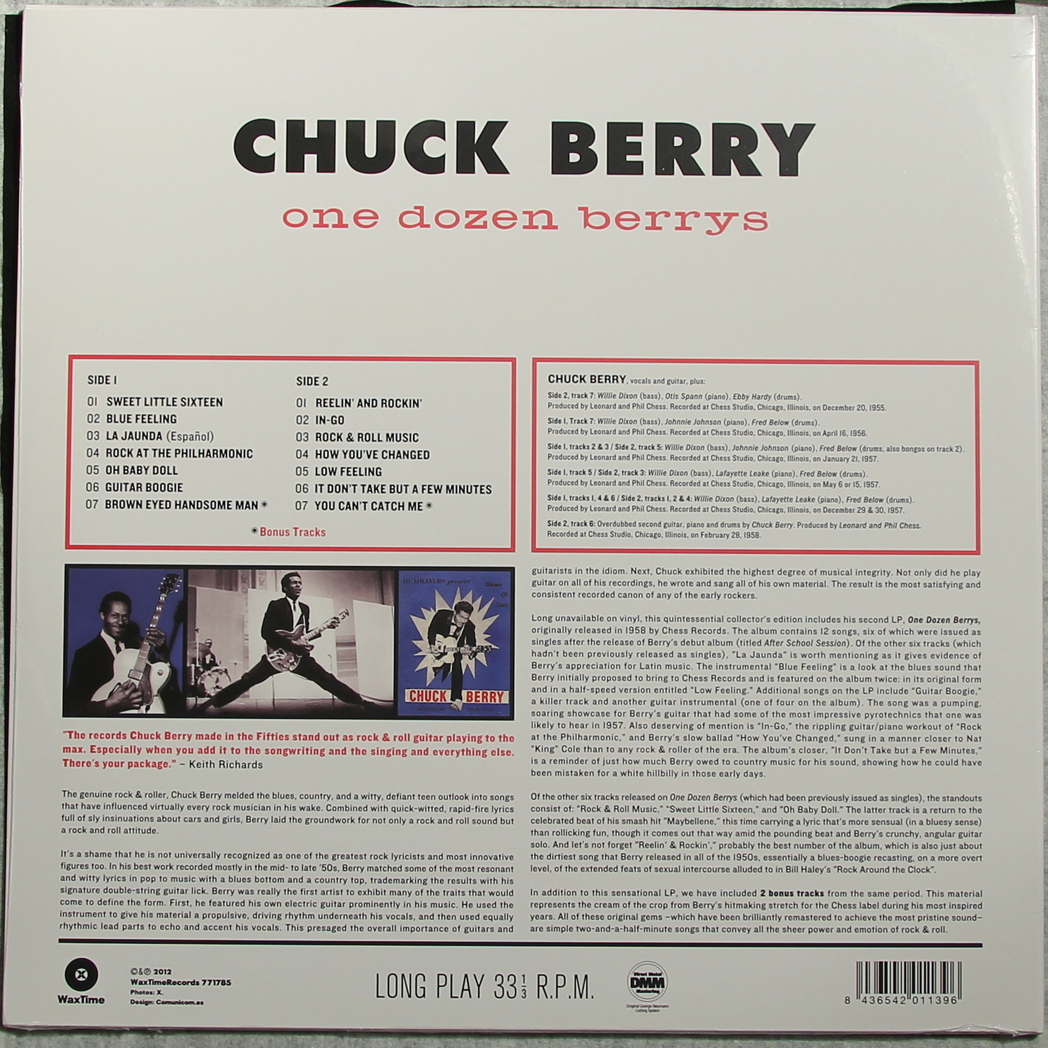 Виниловая пластинка CHUCK BERRY-ONE DOZEN BERRYS.