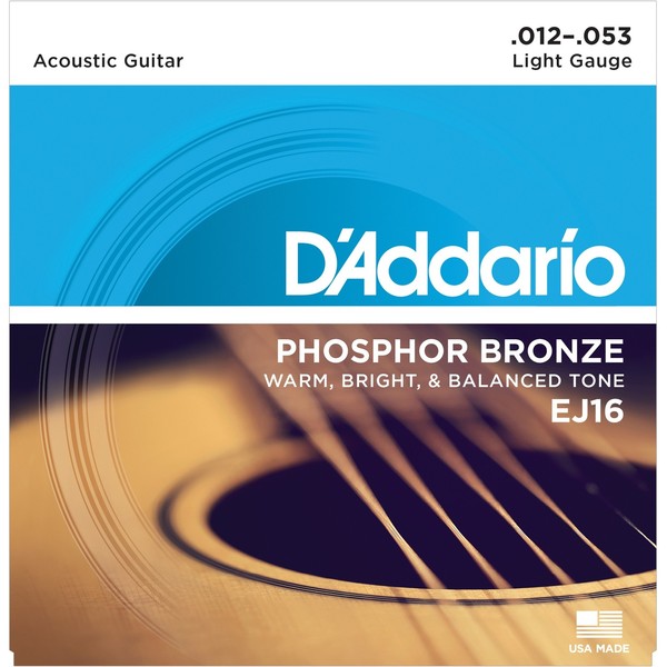Струны для акустической гитары D'Addario EJ16 gibson phosphor bronze acoustic guitar strings light струны для акустической гитары