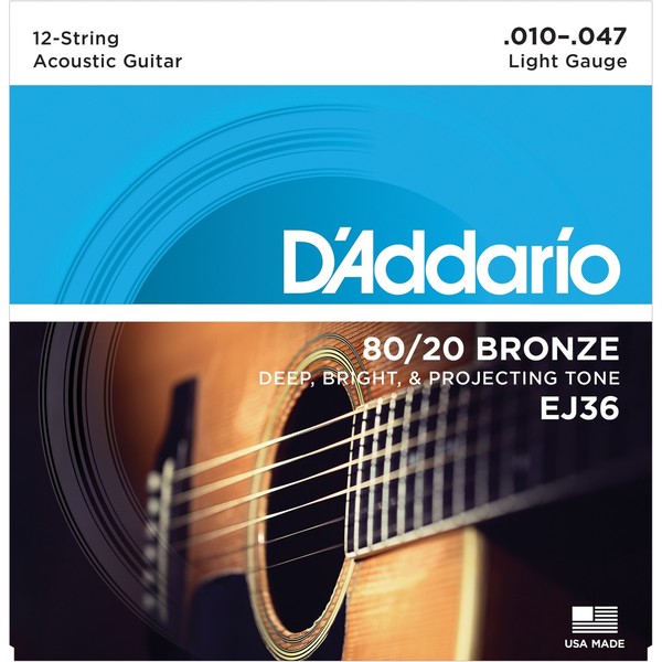 Струны для акустической гитары D'Addario EJ36 струны для акустической гитары alice a2012 12 струн 010 026 аксессуары для музыкальных инструментов 12 струн для гитары 1 комплект