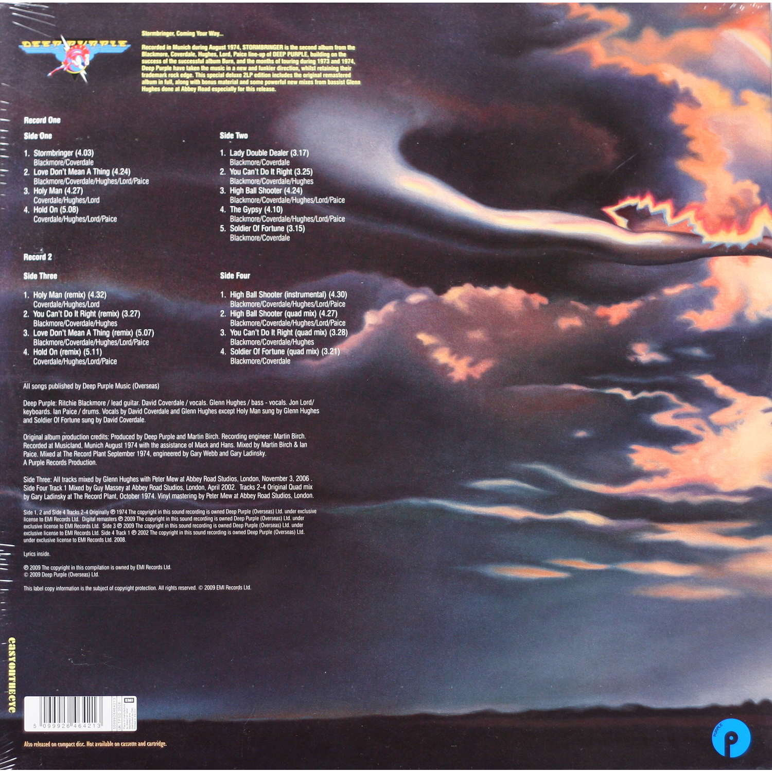 Виниловая пластинка DEEP PURPLE - STORMBRINGER (2 LP) | Купить в магазине  Аудиомания