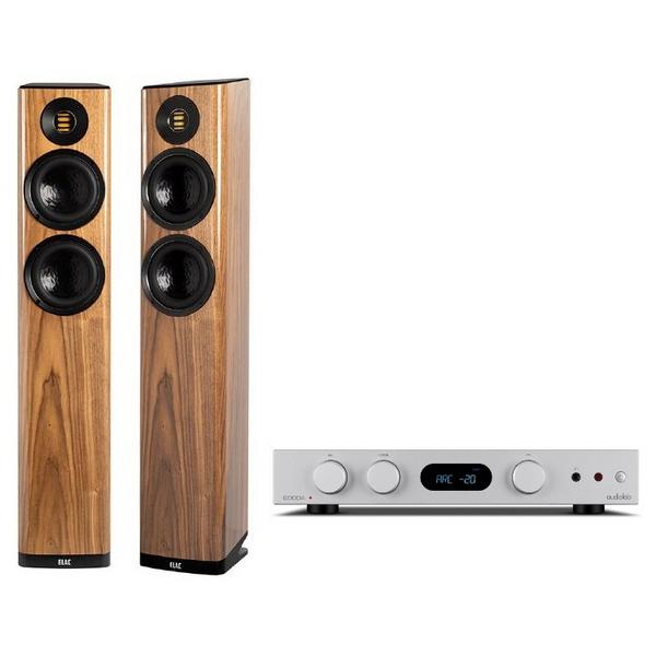 

Стереокомплект ELAC, Vela FS 407 High Gloss Walnut + Audiolab 6000A MK2 Silver