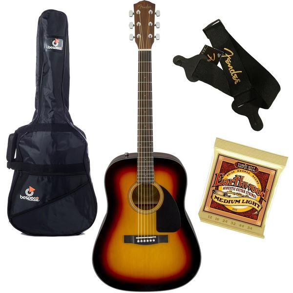 Акустическая гитара с аксессуарами Fender CD-60 Dread V3 DS Sunburst (Bundle 1)