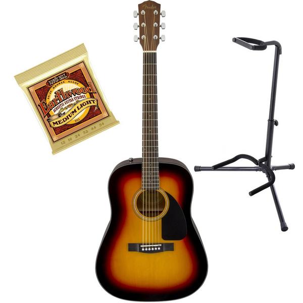 Акустическая гитара с аксессуарами Fender CD-60 Dread V3 DS Sunburst (Bundle 2)