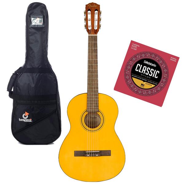 цена Классическая гитара с аксессуарами Fender ESC-80 Classical Natural (Bundle 2)