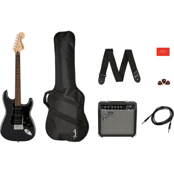 Гитарный комплект Fender Squier Affinity Stratocaster HSS Pack LRL Charcoal Frost Metallic
