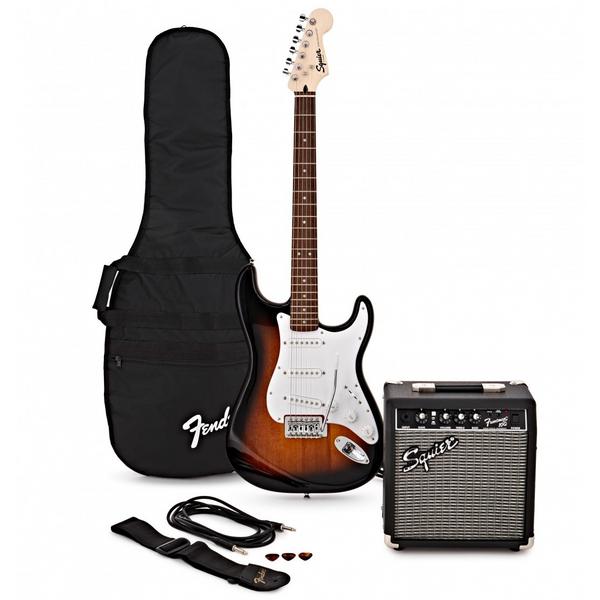 Гитарный комплект Fender Squier Stratocaster Pack Brown Sunburst - фото 1