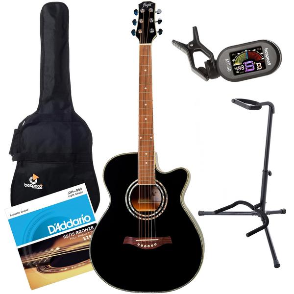 Акустическая гитара с аксессуарами Flight F-230C Black (Bundle 1) плащ free flight mist f 1785 серый xl