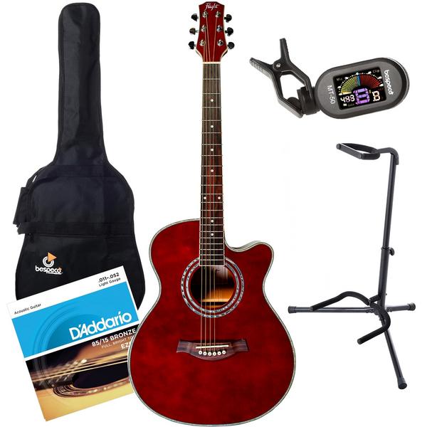 Акустическая гитара с аксессуарами Flight F-230C Wine Red (Bundle 1) плащ free flight mist f 1785 серый xl