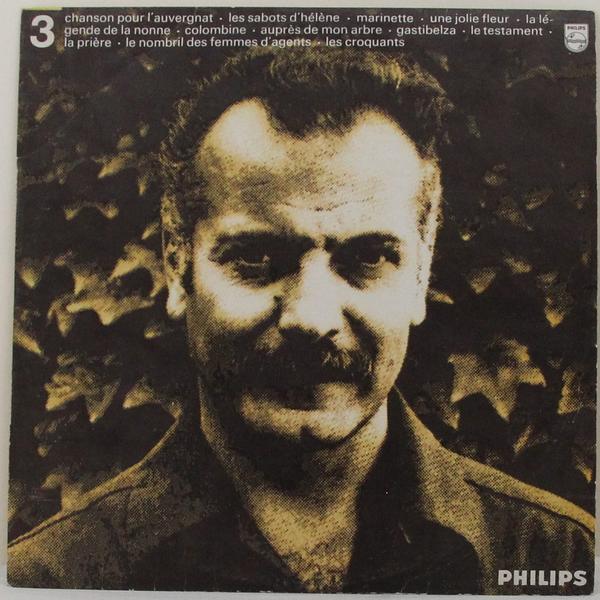 Винтажная виниловая пластинка GEORGES BRASSENS - CHANSON POUR L'AUVERGNAT, LES SABOTS D'HELENE, MARINETTE  J'AVAIS L'AIR D'UN C...  ...(VOL. 3)