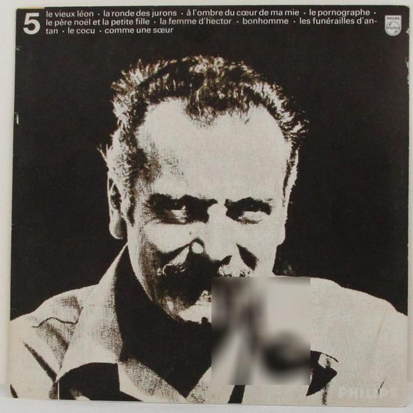Винтажная виниловая пластинка GEORGES BRASSENS - LE VIEUX LEON, LA RONDE DES JURONS, A L/'OMBRE DU COEUR DE MA MIE... (VOL. 5)