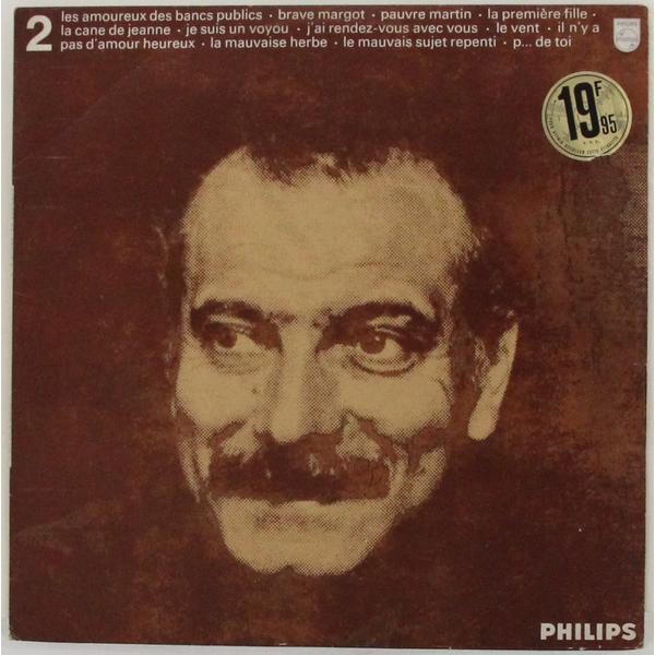 Винтажная виниловая пластинка GEORGES BRASSENS - LES AMOUREUX DES BANCS PUBLICS, BRAVE MARGOT, PAUVRE MARTIN…(VOL. 2)