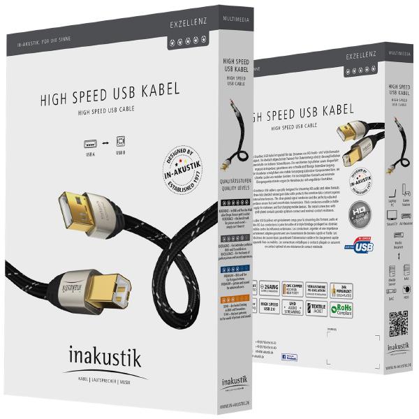 Кабель USB Inakustik Exzellenz High Speed USB 2.0 1.0 m - фото 2