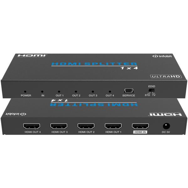 HDMI-сплиттер Infobit iSwitch 104 hdmi совместимый сплиттер 1x4 1x2 full hd 1080p видео hdmi переключатель 1 в 4 выход усилитель адаптер для hdtv dvd ps3 xbox